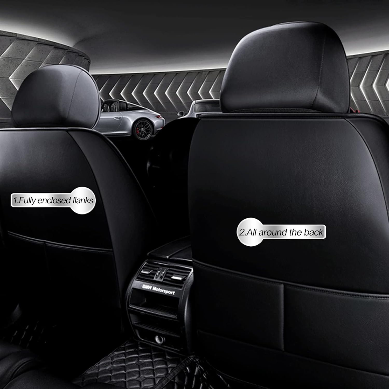 AOMSAZTO Funda de asiento de automóvil para Toyota Tacoma 2016-2024, juego completo de 5 asientos, cojín de cuero para asiento de automóvil,