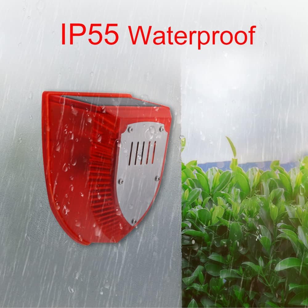 Alarma de viaje antirroboantiintrusión, sirena solar de sonido y luz para interiores y exteriores, 129dB DIY hogarcampamentoalarma de seguridad