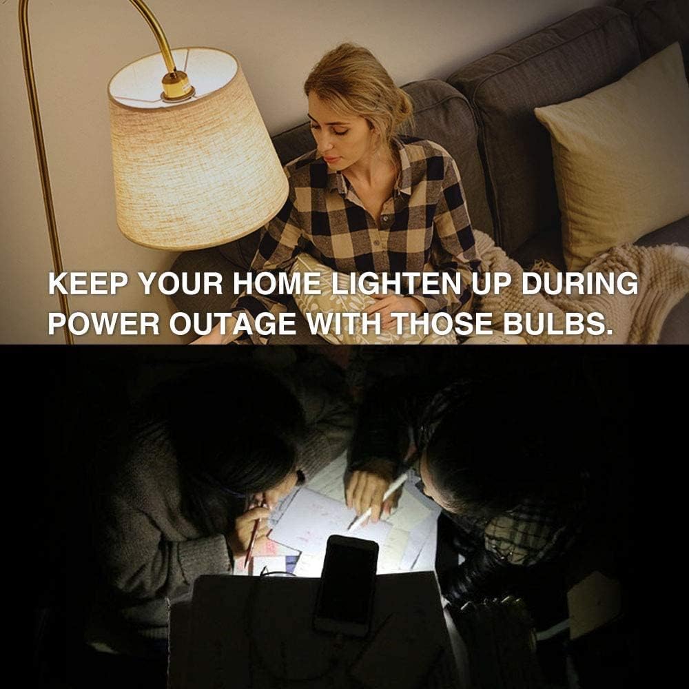 Bombilla recargable de emergencia, se mantiene encendida cuando falla la alimentación, bombillas LED equivalentes a 1200 mAh15 W 80 W para el hogar,