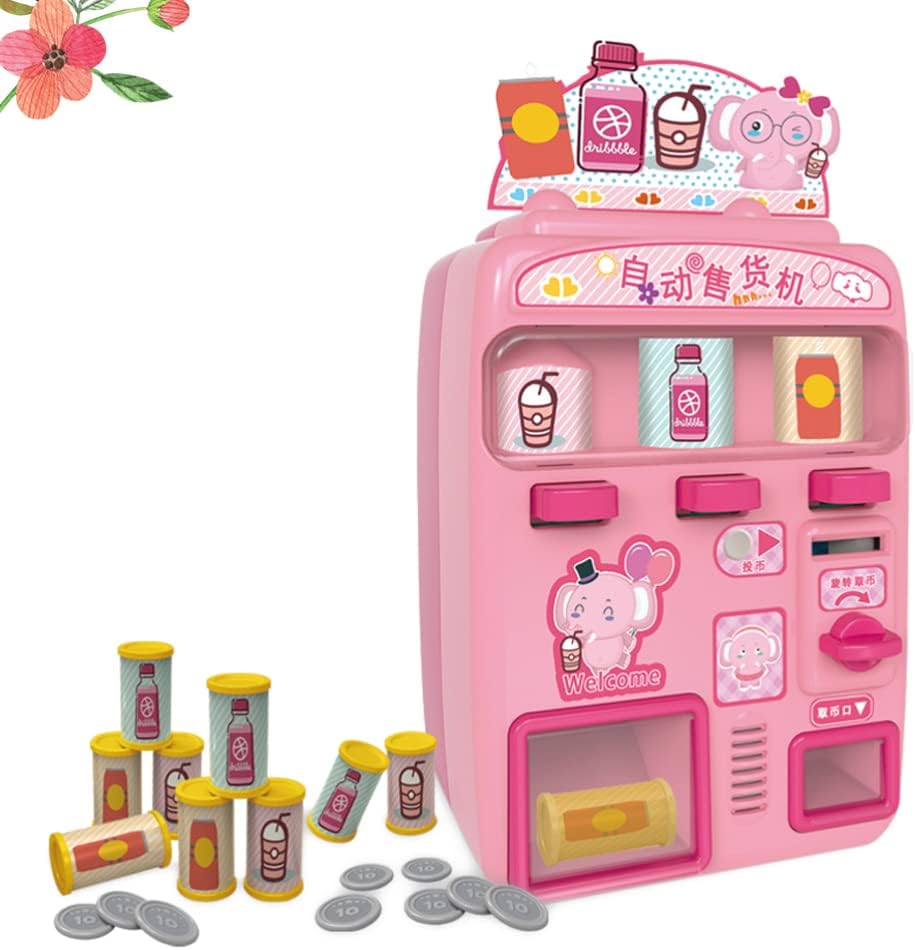 NUOBESTY Juguetes Juguetes Mini Máquina expendedora de bebidas Juguete Máquina expendedora automática de bebidas Juguete Efecto de sonido ligero