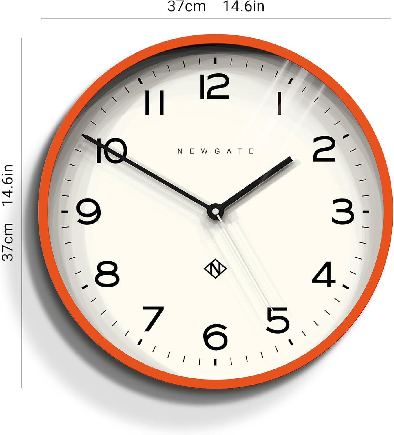 NEWGATE Reloj de pared con eco número tres  Reloj de pared analógico  Reloj moderno  Reloj de pared de cocina  Reloj de pared redondo  Fácil de leer
