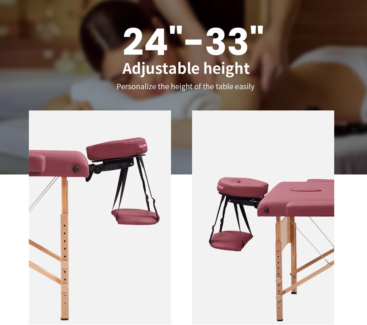 PayLessHere Mesa de masaje portátil de 2 pliegues, cama de spa, cama de masaje, cama de masaje, cama de pestañas facial, cama de cuna facial, altura