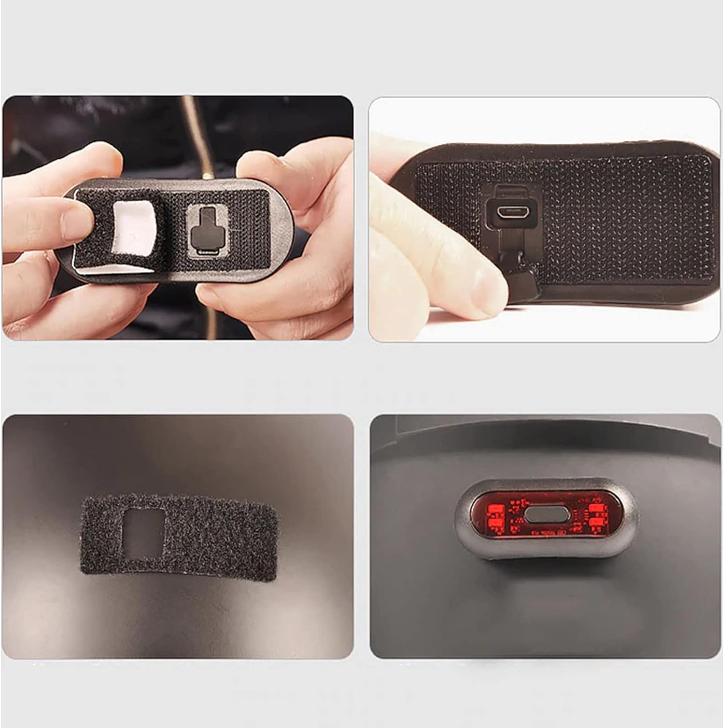 Luz de casco de bicicleta, luz de freno para casco de motocicletabicicleta LED de advertencia de seguridad para conducción nocturna, batería