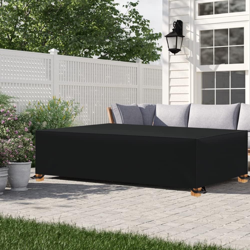 Fundas para muebles de patio, impermeables, para exteriores, tela Oxford 600D, fundas de sofá rectangulares, resistentes a la intemperie, para