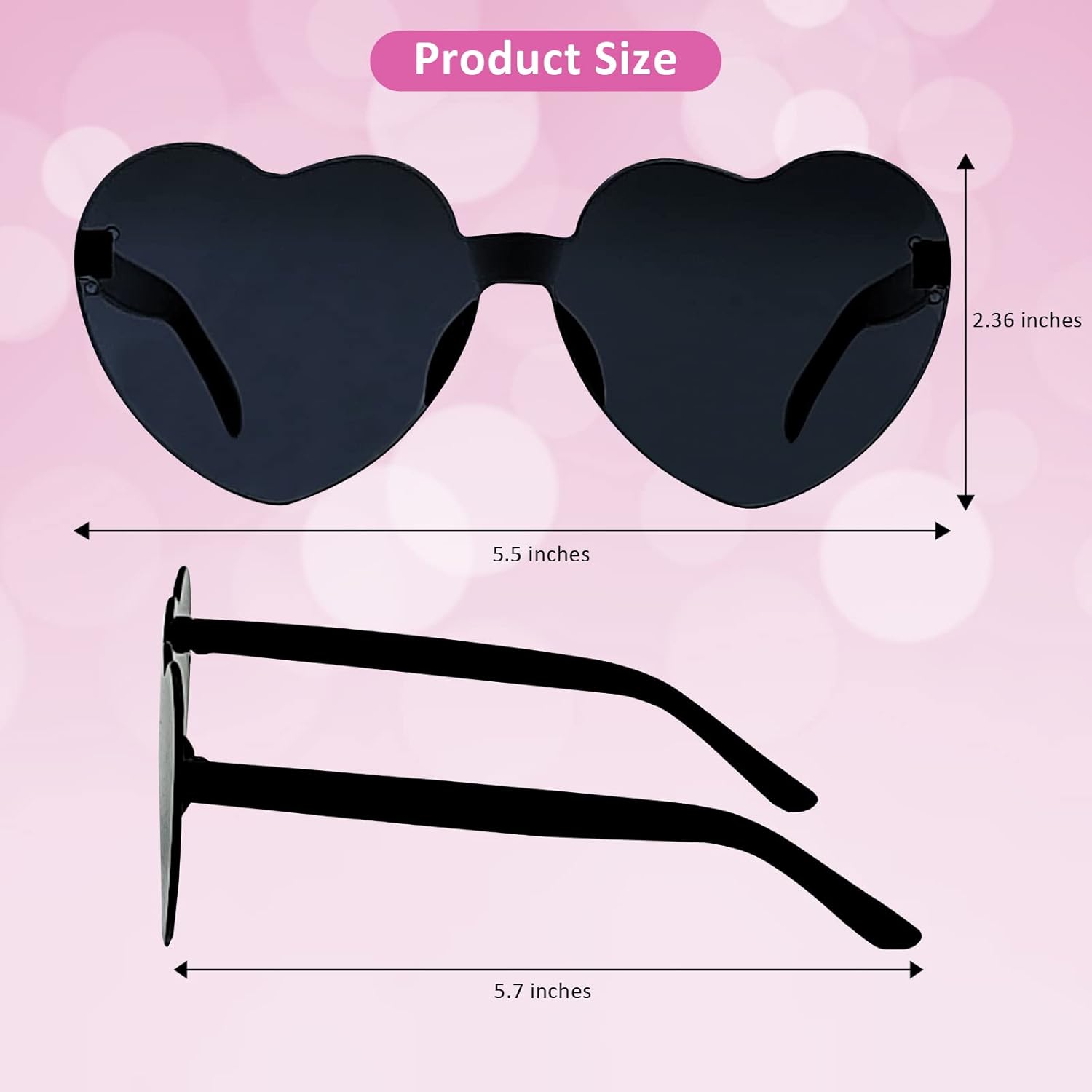KIWILEPI Bachelorette Party Sunglasses, Heart Shaped Sunglasses Team Bride Wedding Bachelorette Tribe Bridesmaids Gifts