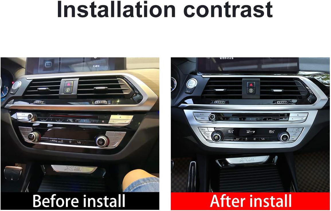 YIWANG Marco de decoración de consola central de automóvil ABS cromado para BMW X3 G01 X4 G02 2018-2020 Accesorios de automóvil (plata)