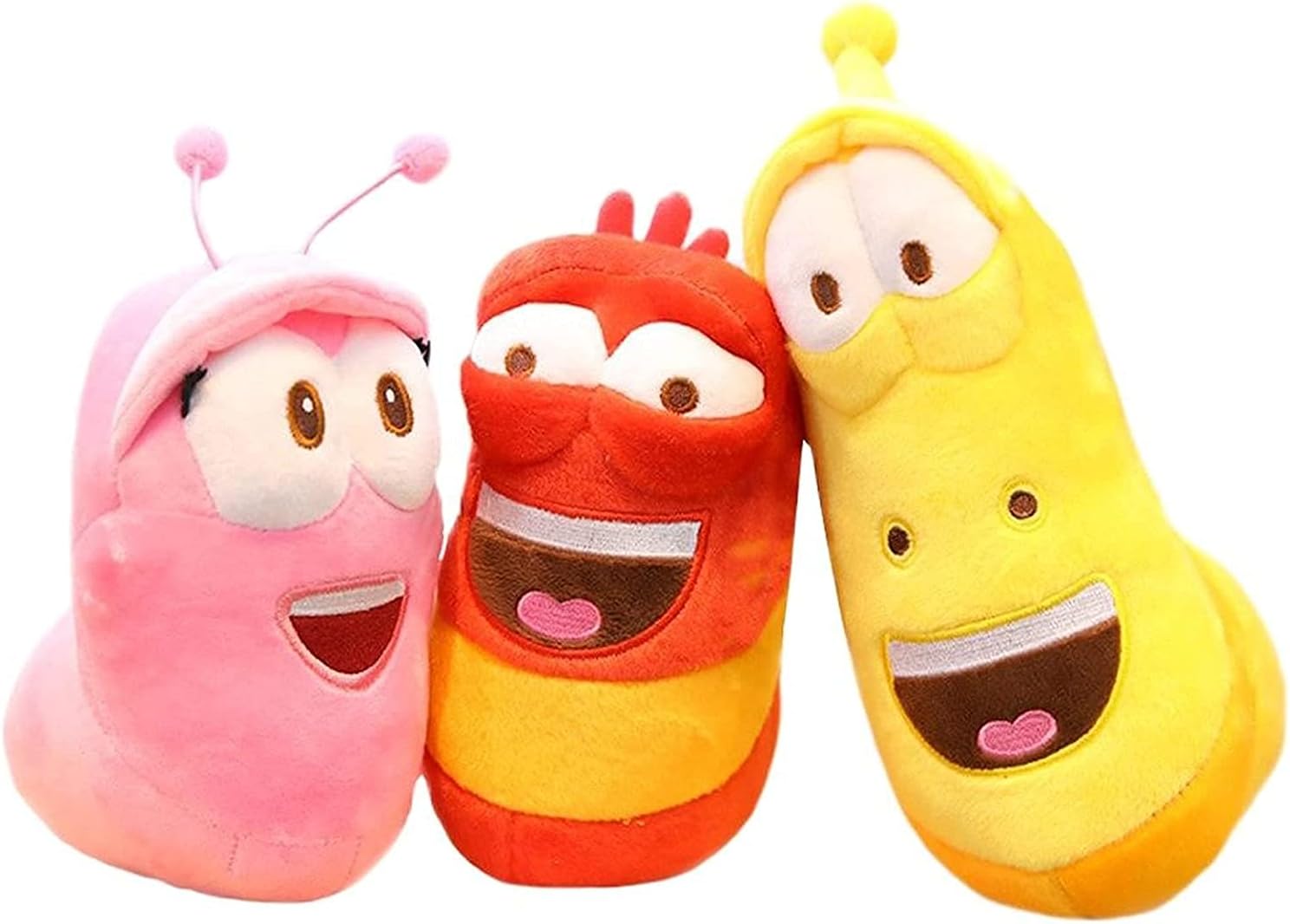 3 piezaspaquete de 7-8.6 pulgadas creativo Larva peluche juguetes de peluche nuevo juego coleccionable muñeca (sin ruido)