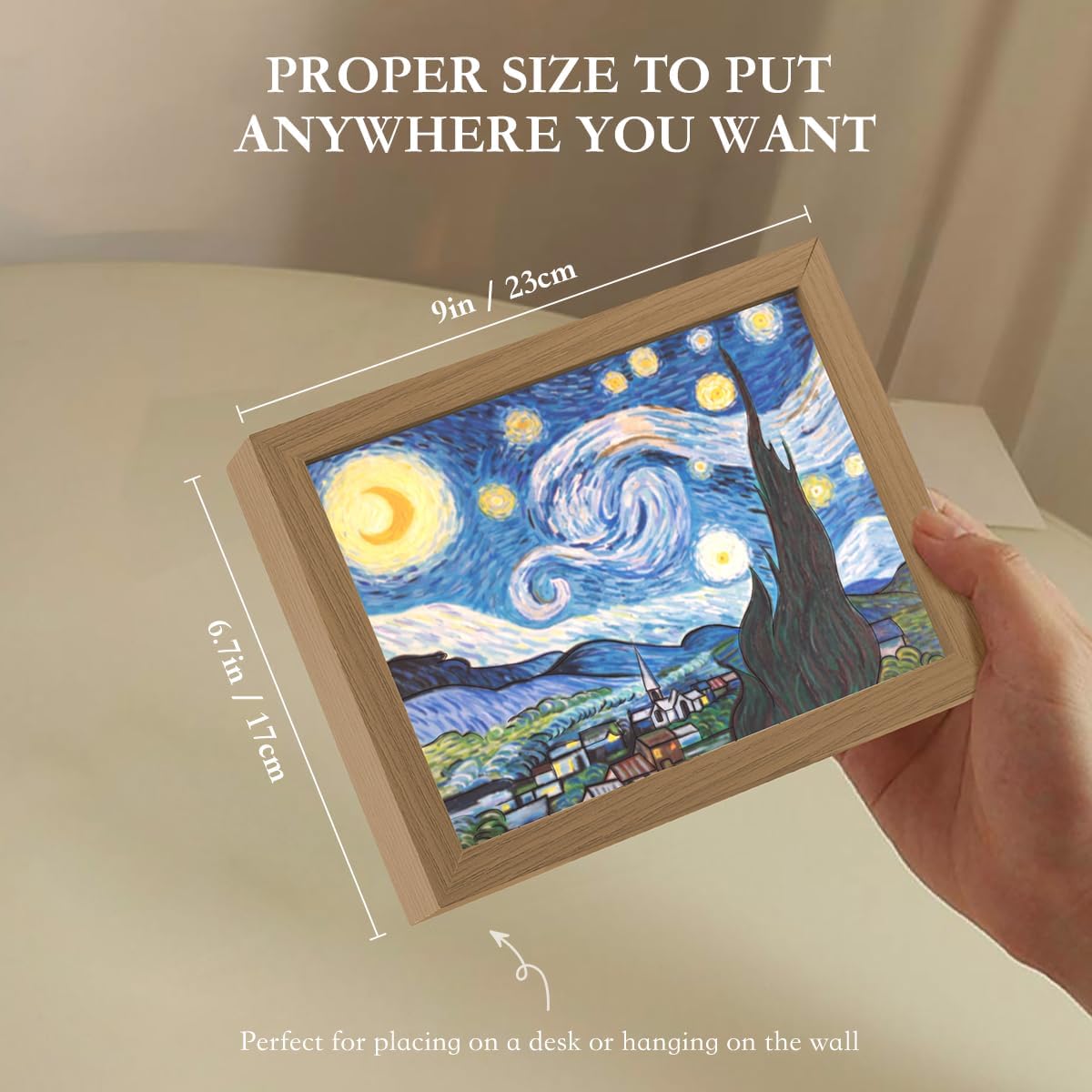 UGKLSINU – Pintura iluminada, arte de pared LED, alimentado por USB, 3 modos de iluminación, decoración moderna del hogar, pinturas para