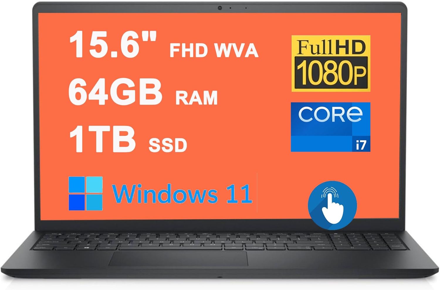 Dell Inspiron 15 3000 3530 – Laptop empresarial de 15.6 pulgadas, FHD WVA, pantalla táctil antirreflejo, procesador Intel 10-Core i7-1355U, 64 GB de