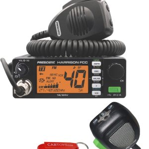 President Harrison FCC – Radio CB para vehículos con AMFM, CTCSSDCS, PA, escaneosalto, USB (kit de radio y digitalización) President Harrison FCC – Radio CB para vehículos con AMFM, CTCSSDCS, PA, escaneosalto, USB (kit de radio y digitalización)