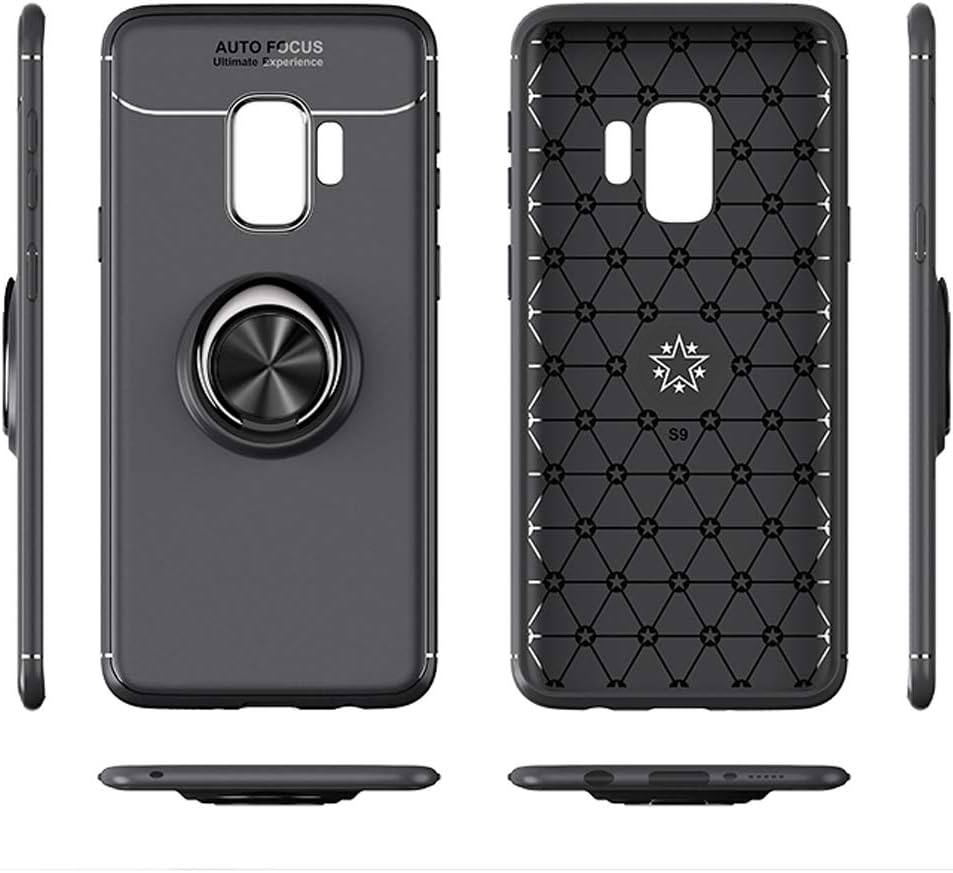 Asuwish Funda de teléfono para Samsung Galaxy S9 con protector de pantalla de vidrio templado y soporte para anillo, accesorios de celda de TPU