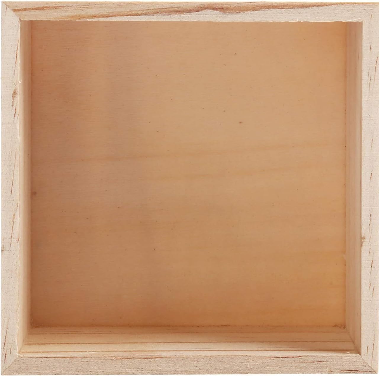 CALPALMY Paquete de 12 cajas de madera sin terminar de 6 x 6 pulgadas, organizador de almacenamiento, cajas de madera pequeñas para manualidades,