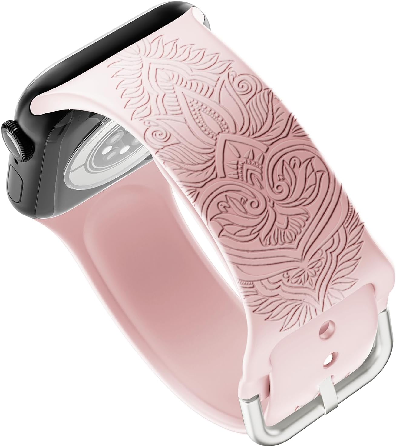 Vporui Correas grabadas de estilo chino compatibles con correas de Apple Watch de 1.496 in 1.575 in 1.614 in 1.654 in 1.732 in 1.772 in 1.929 in