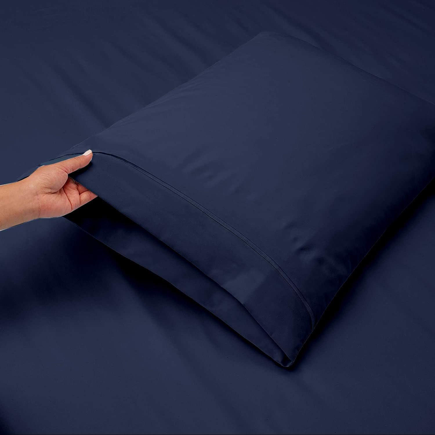 Giza – Sábanas de autocaravana, 4 piezas de 10 a 15 pulgadas de profundidad, sábanas para caravanas de viaje (RV King 72 x 75 pulgadas, azul oscuro)