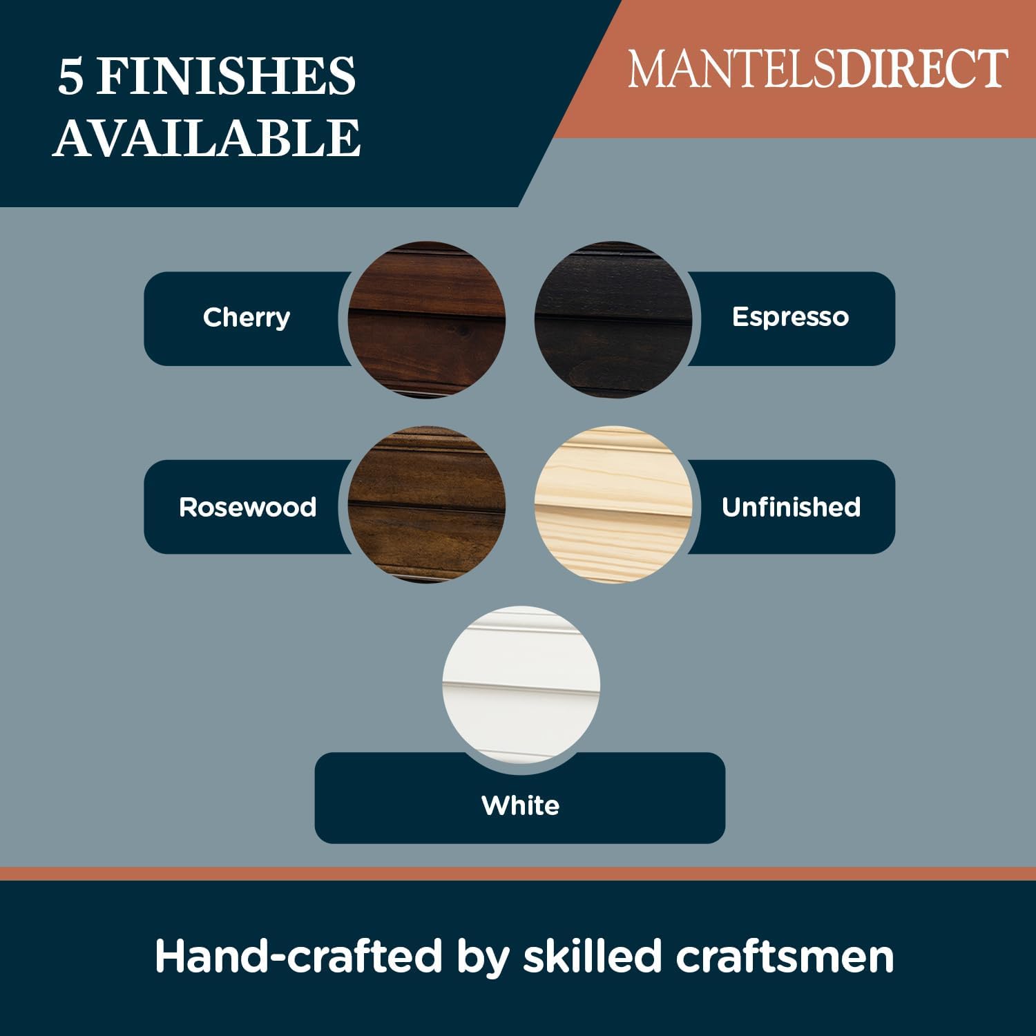 MANTELSDIRECT Mantels Direct Salem – Estantería de madera con ménsulas arqueadas, palisandro de 60 pulgadas, estante rústico de madera de pino para