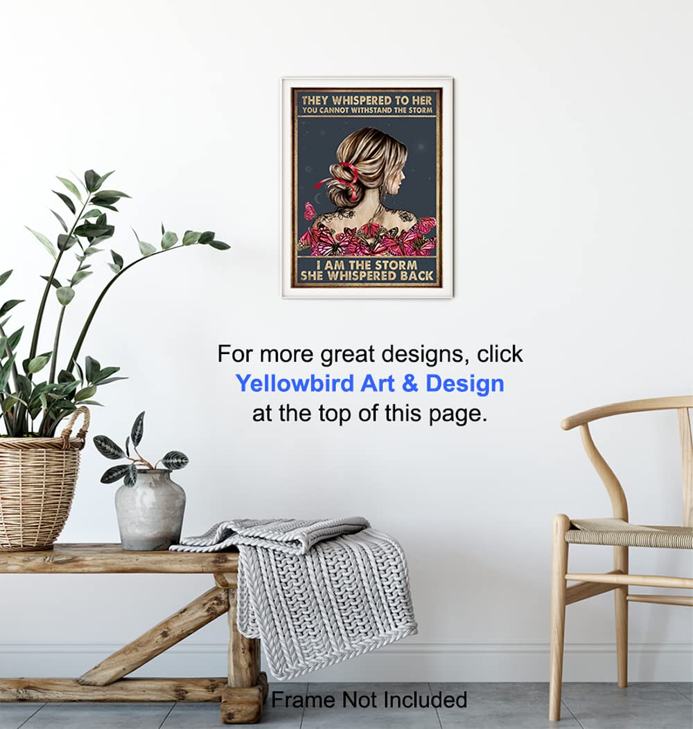 Inspirational Wall Art & Decor -LARGE 11×14- They Whispered to Her You Cannot Withstand The Storm Decor – She Whispered Back I Am The Storm – Boho