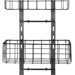 HUIFAHUO Organizador desmontable de 3 cestas sobre la puerta, estante colgante de hierro resistente, estante organizador de almacenamiento trasero HUIFAHUO Organizador desmontable de 3 cestas sobre la puerta, estante colgante de hierro resistente, estante organizador de almacenamiento trasero