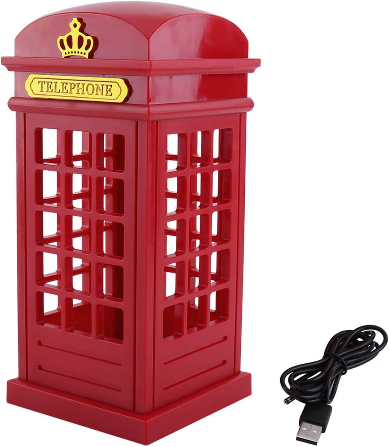 Retro Classic Teléfono Cabina Escritorio Lámpara Noche Luz Táctil Sensor Regulable Amarillo LED