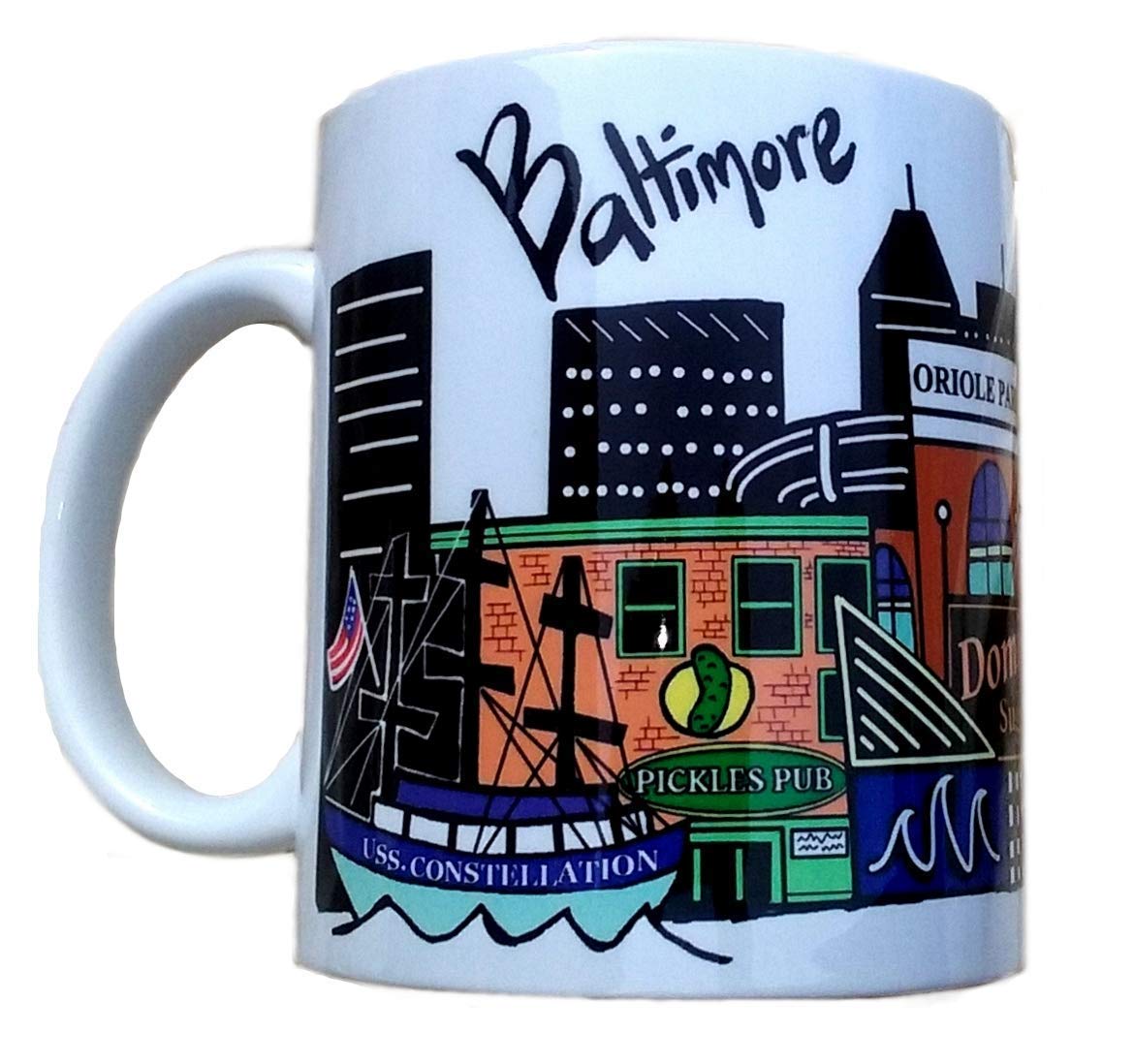 BALTIMORE Md Souvenir Coffee Mug – Colorful LONG DISTANCE Skyline Gift