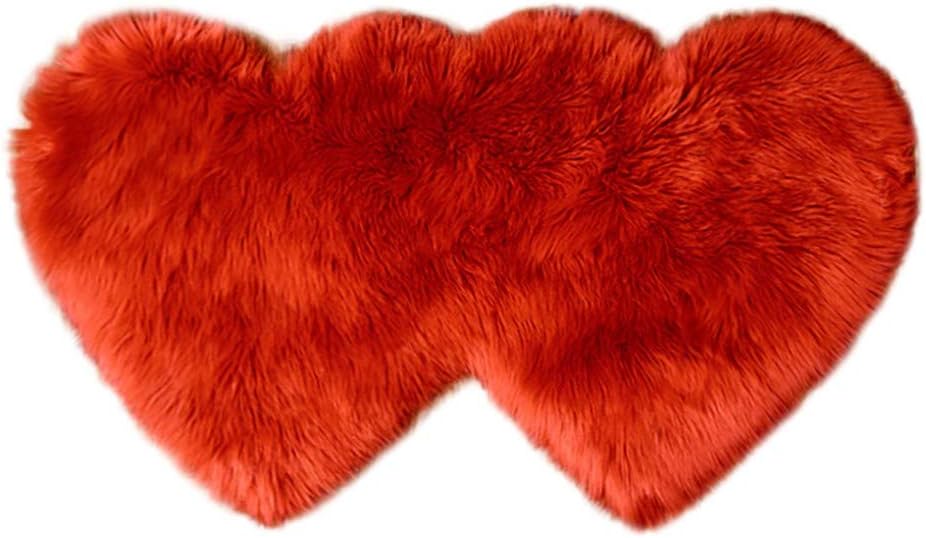 Alfombras de doble corazón para sala de estar, alfombra de área, suave, esponjosa, lavable, alfombra de felpa, tapete antideslizante, comedor,