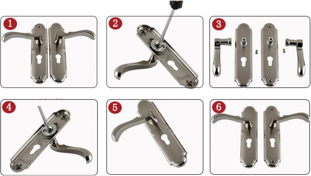 Eapmic Juego de cerradura de puerta universal de estilo europeo para dormitorio interior (aleación negra)