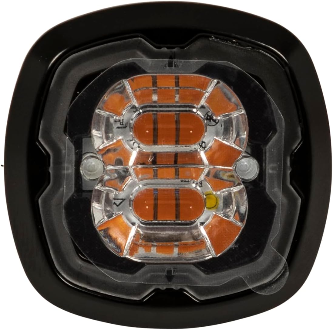 Buyers Products 8892410 – Luz estroboscópica LED ámbar de montaje empotrado o superficial, 17 patrones de flash, 12-24 VCC, soporte de montaje se