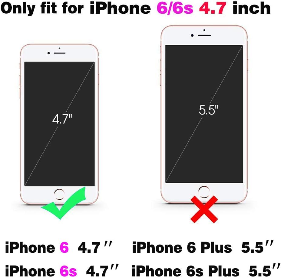 Asuwish Funda de teléfono para iPhone 6 6s, cubierta híbrida de mármol, a prueba de golpes, cuerpo completo, resistente, accesorios delgados,