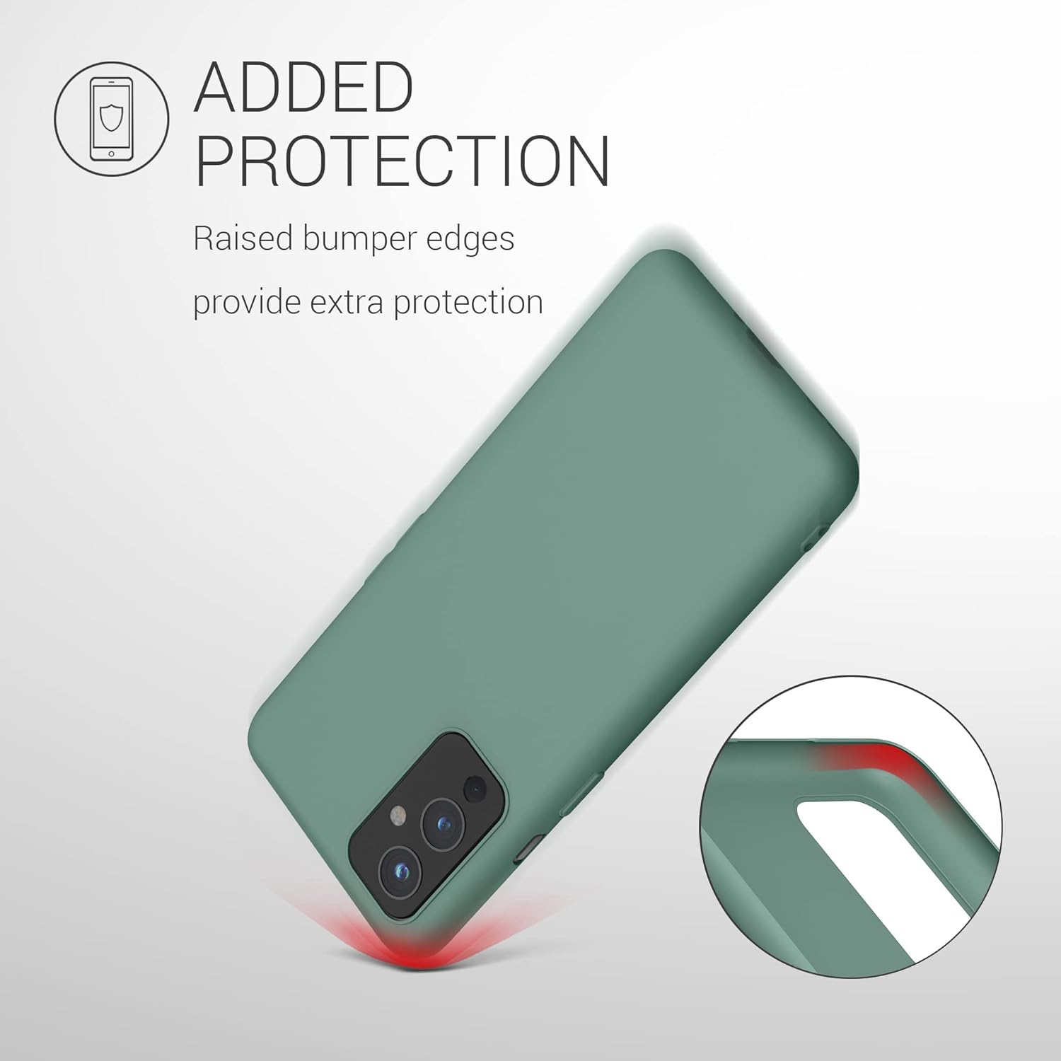 kwmobile Funda compatible con OnePlus 9 (versión EUNA) – Funda protectora de silicona TPU suave y delgada – Verde bosque