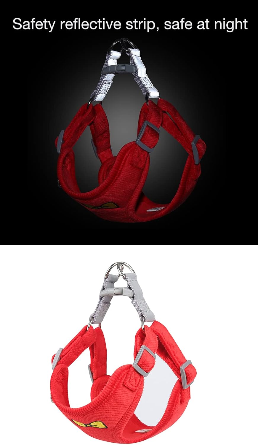 Ycpasta – Arnés para perro para perros pequeños, cómodo y suave, con diseño reflectante ajustable, arnés para perro sin tirones para caminar,