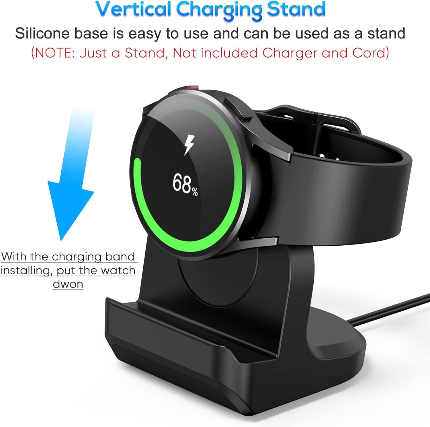 Soporte para Samsung Galaxy Watch 6Watch 6 ClassicWatch 5Watch 5 Pro, cargador de silicona antideslizante, accesorios de soporte de carga de soporte