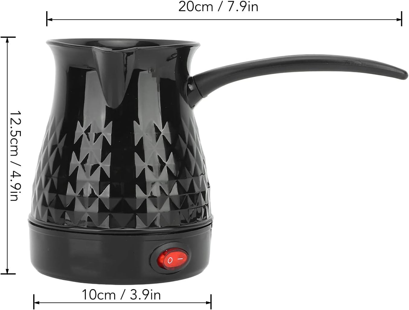 Fockety Cafetera turca, cafetera turca griega árabe de acero inoxidable con mango extraíble, cafetera eléctrica, calentador de olla para el hogar,