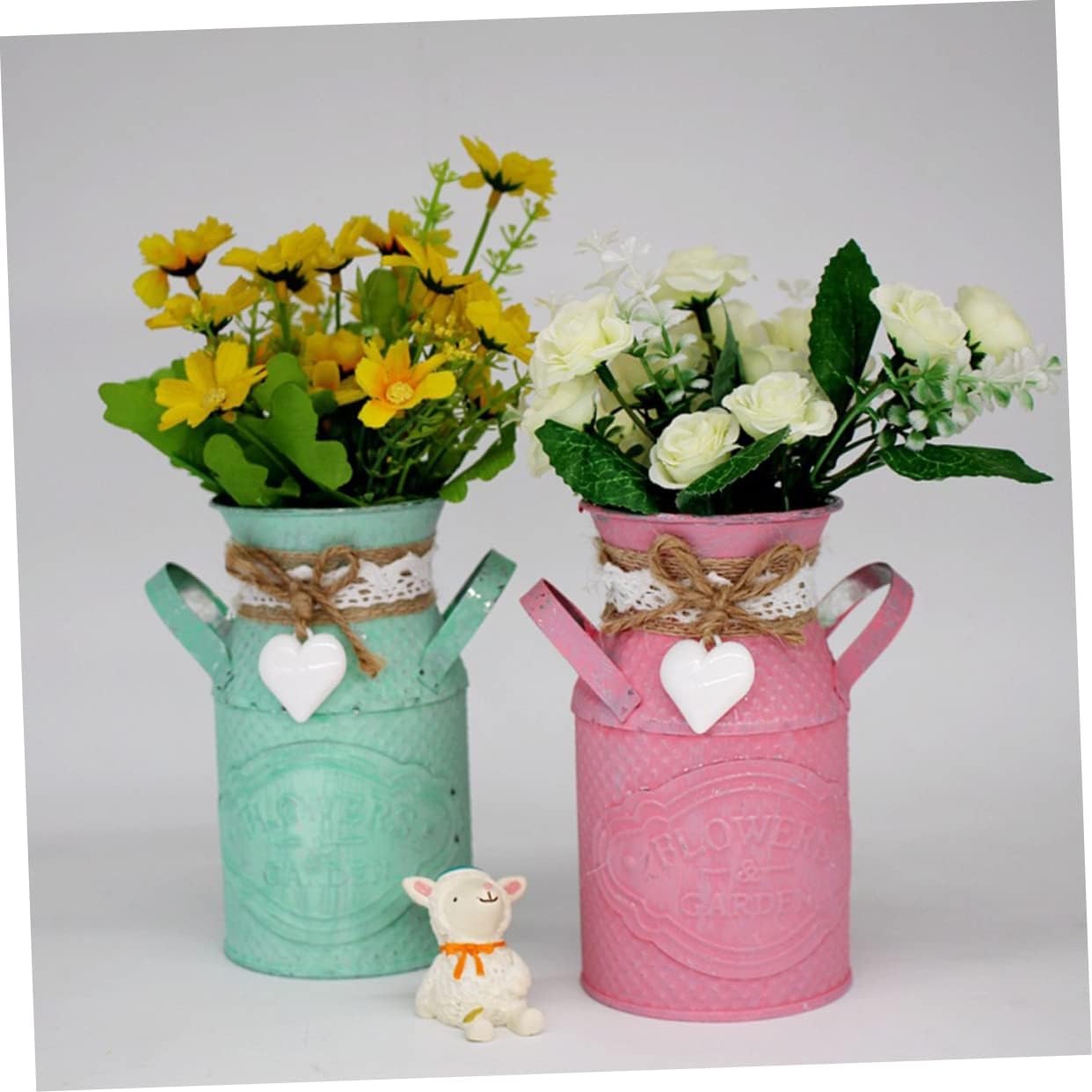 1 soporte de mesa para plantas, macetas blancas para regar bodas, jarrón, jarrón de metal, flores secas para decoración, cuarto de bebé, maceta de