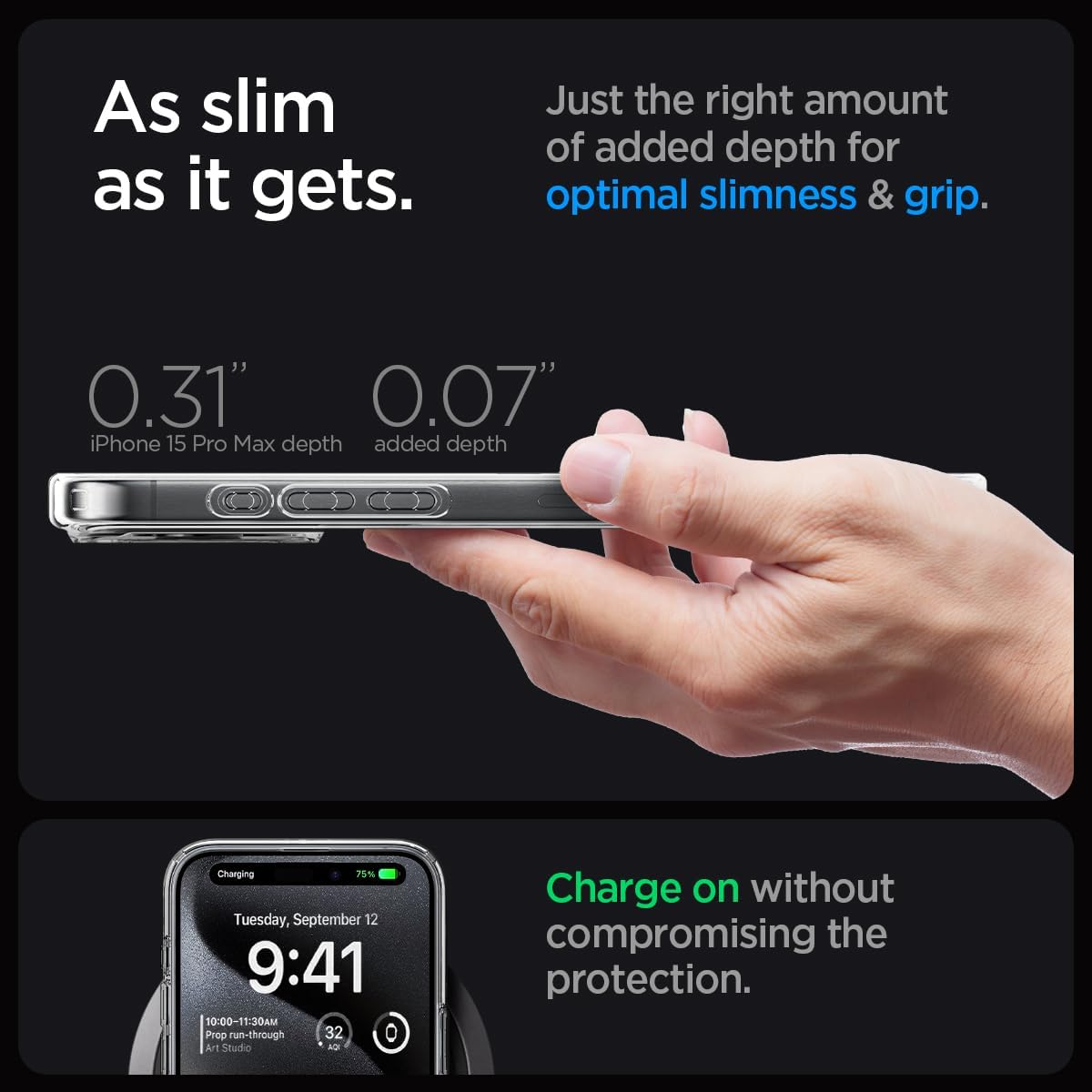 Spigen MagFit – Funda magnética ultra híbrida diseñada para iPhone 15 Pro Max, antiamarilleo protección de grado militar compatible con MagSafe