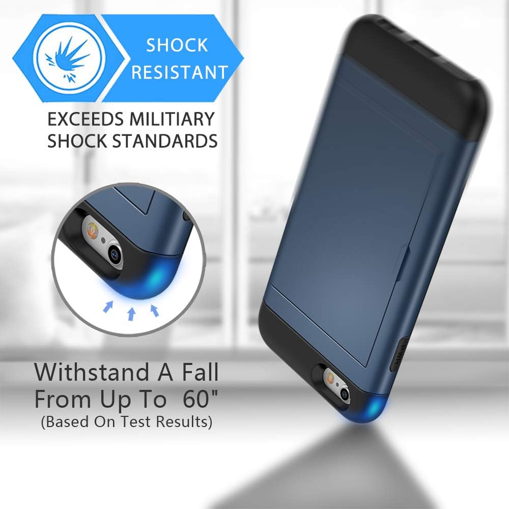 SUPBEC – Funda para iPhone 78  SE 2 con porta tarjetas y vidrio templado para proteger la pantalla (2 unidades), funda de silicona TPU a prueba de