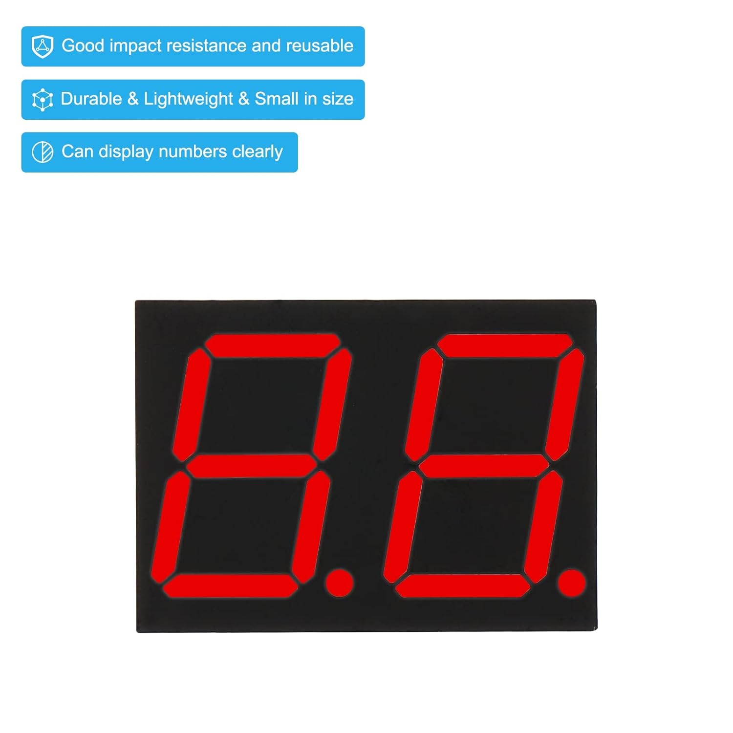 PATIKIL Tubo digital con pantalla LED, paquete de 5 unidades de cátodo común 7 segmentos 10 pines 2 bits 2.1 V módulo de pantalla LED para placas de