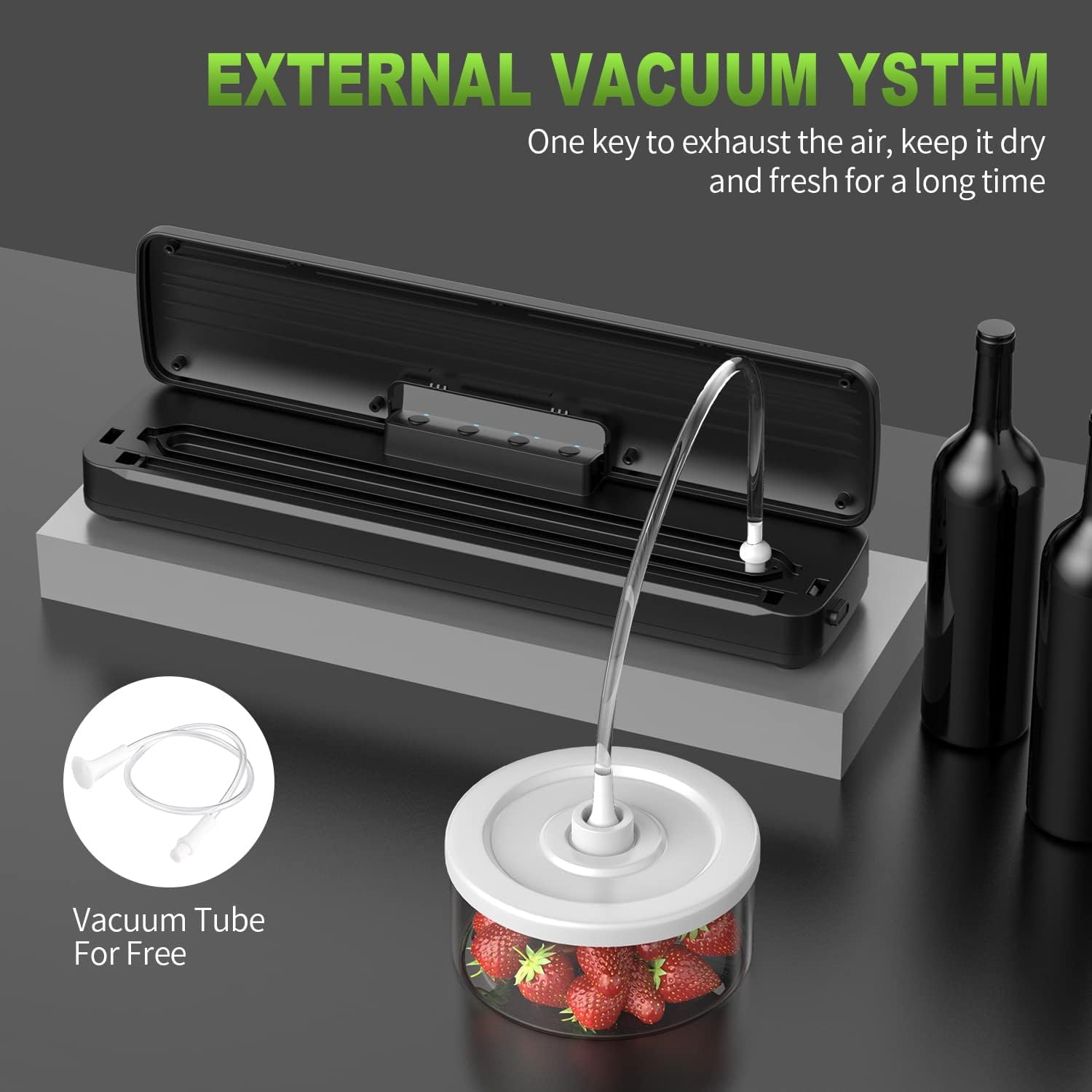 Sellador al vacío automático de sellado de aire para alimentos con modos de alimentos secoshúmedos y diseño de corte con 10 bolsas selladoras de