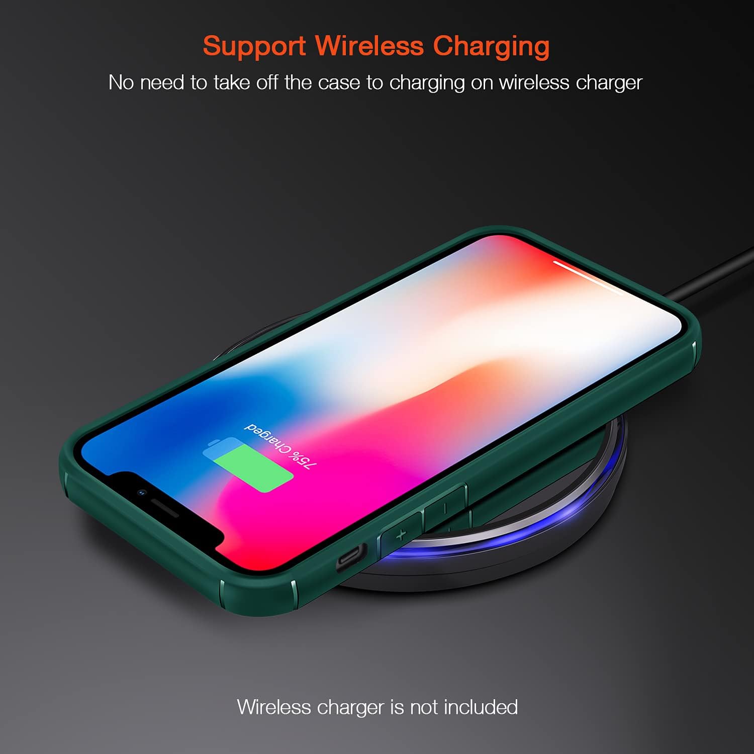 TENDLIN Compatible con iPhone Xs CaseiPhone X Funda protectora transparente de parte trasera dura suave (verde)