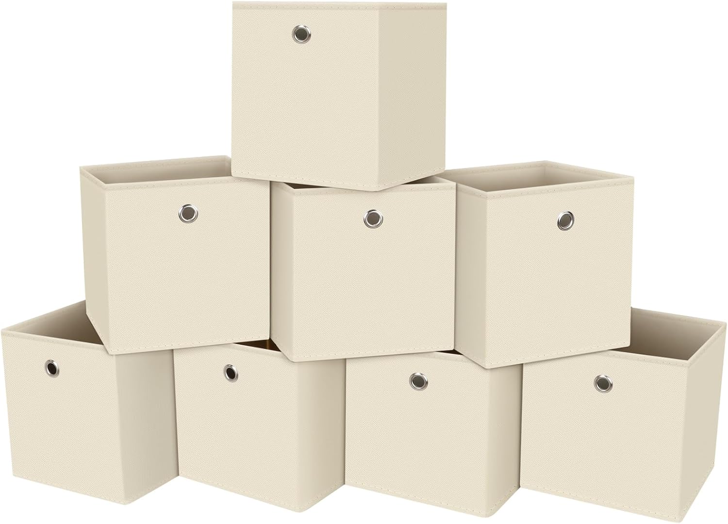 Cubo de almacenamiento, cubo de tela de 11 pulgadas con asas, cestas plegables para estantes, cajones, baño, organizadores de armario y