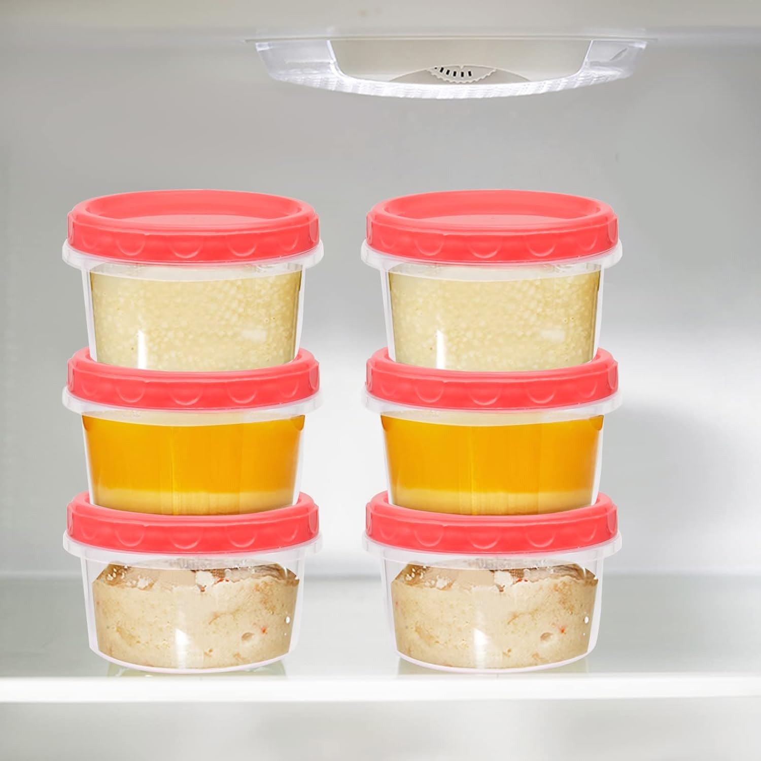 Recipientes de plástico pequeños de 8 onzas líquidas con tapa de rosca para alimentos, niños, almuerzo, aperitivos, taza de limo, bloquea la