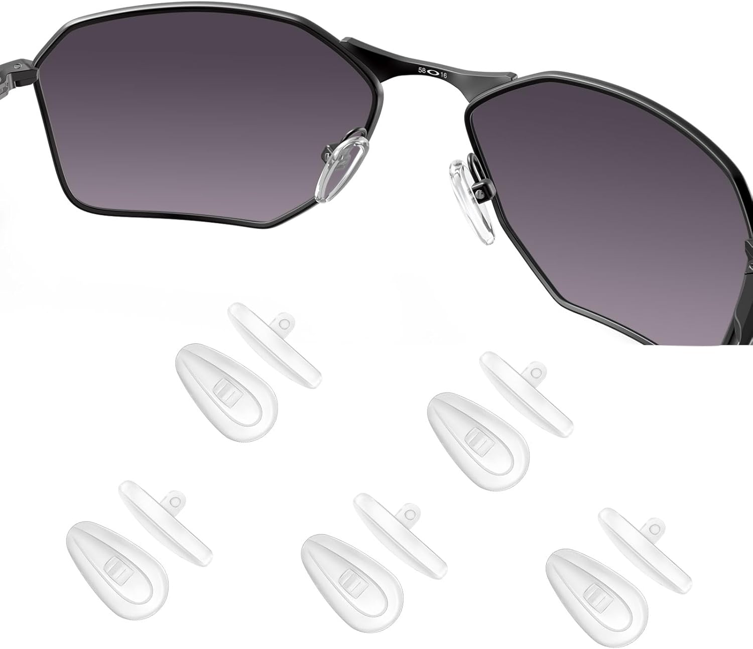 OOWLIT 5 pares de almohadillas transparentes para la nariz compatibles con Oakley Tincup OX3184Conductor 6 OO4106Conductor 8 OO4107Savitar OO6047