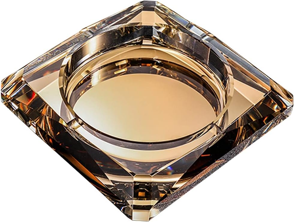 Cenicero de cristal para cigarrillos, bandeja cuadrada para cenizas de cigarros para decoración de mesa de escritorio de oficina en casa, cenicero