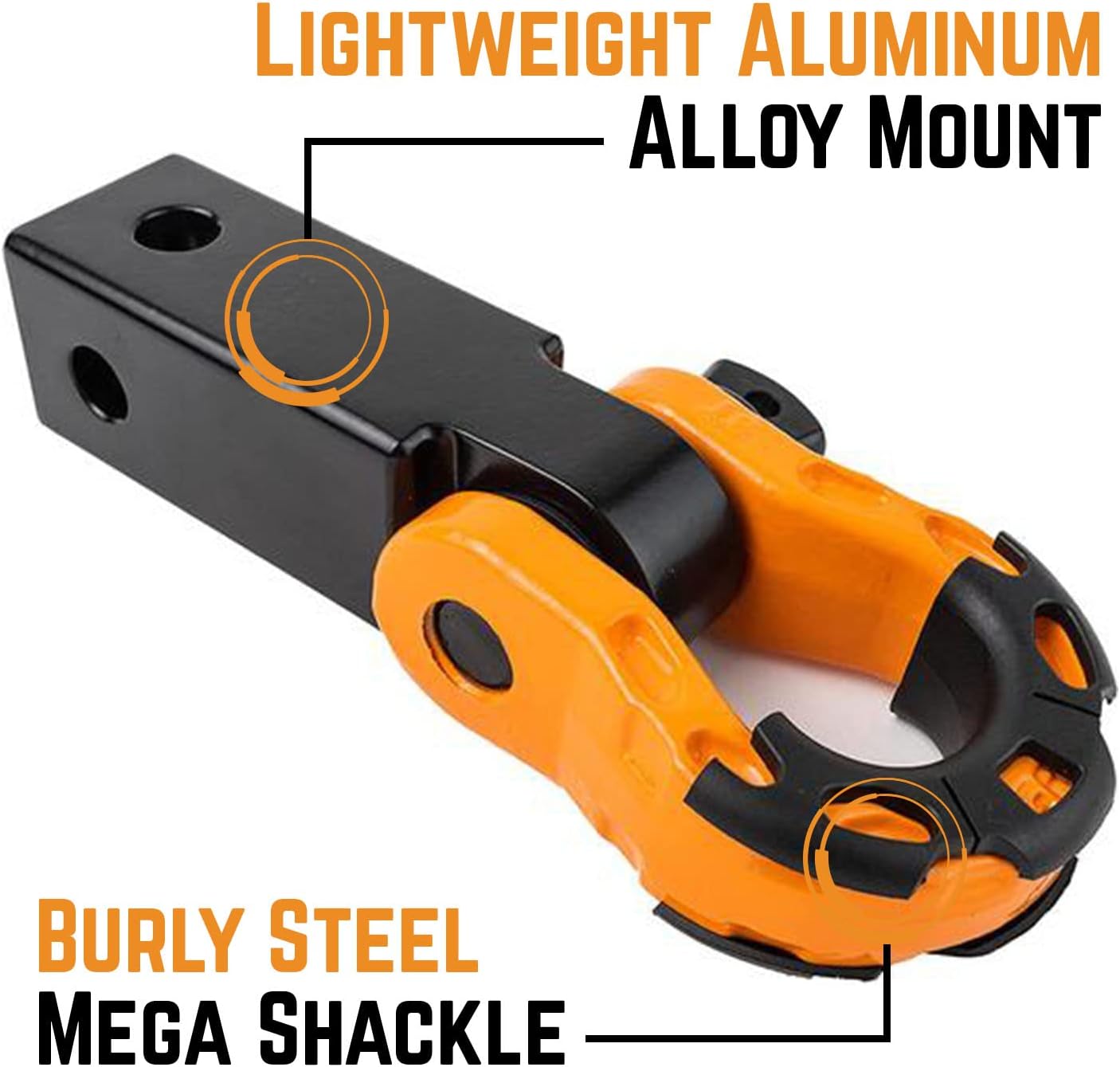 GearAmerica – Receptor de enganche de aluminio de 2 x 2 pulgadas y grillo Mega – 32,000 libras (16T) MBS, 16,000 libras (8T) WLL – Para remolque