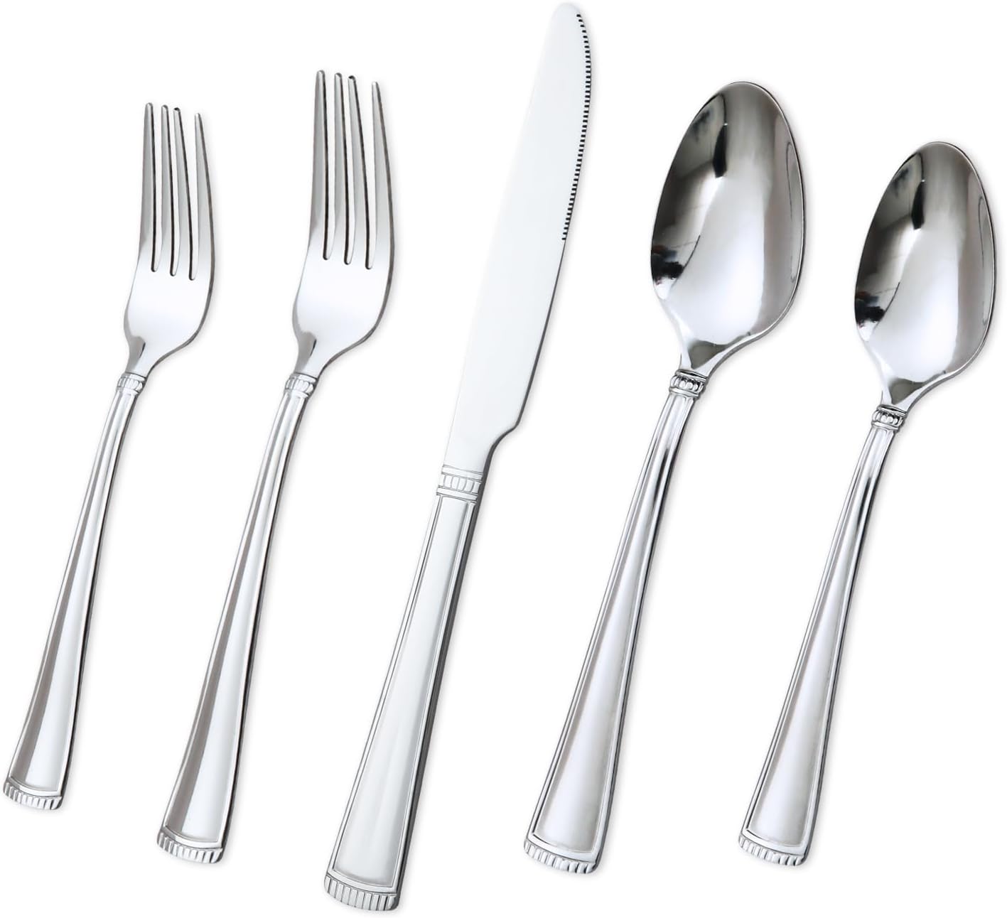 Lorena MAIT – Juego de cubiertos de acero inoxidable de 20 piezas (tenedor de cena, tenedor de ensalada, cuchillo, cuchara, cucharadita) en