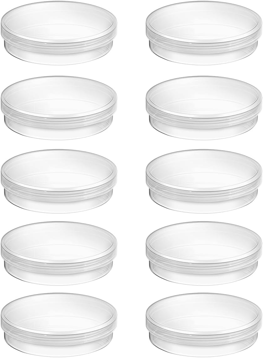 Totority Pipette – Juego de platos de Petri de plástico de 2.756in con tapa para laboratorio, estudio de experimentos, plato redondo Petri
