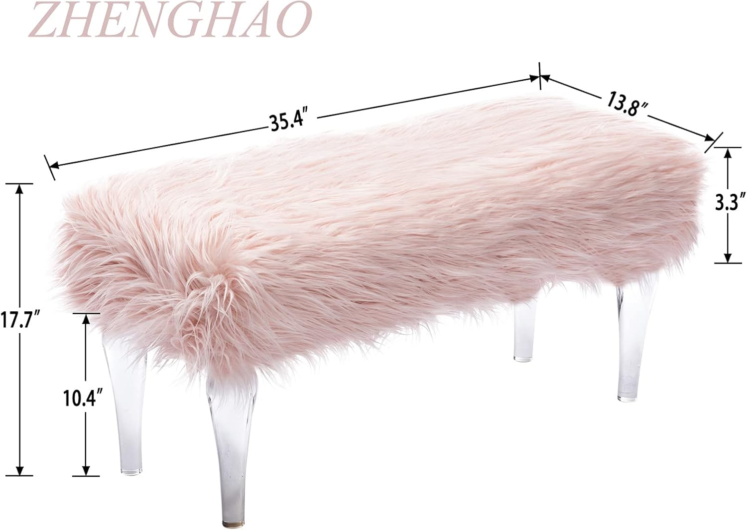 ZHENGHAO Moderno banco de entrada acrílico de piel sintética, banco mullido para el extremo de la cama, reposapiés, banco otomano para dormitorio,
