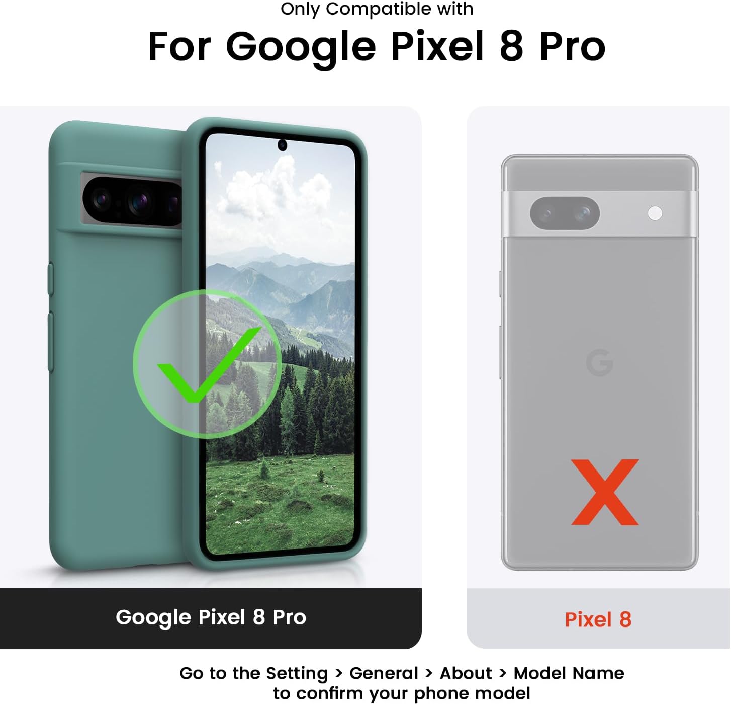 OTOFLY Funda diseñada para Pixel 8 Pro, protección contra caídas de grado militar, forro de microfibra antiarañazos, funda delgada de silicona a