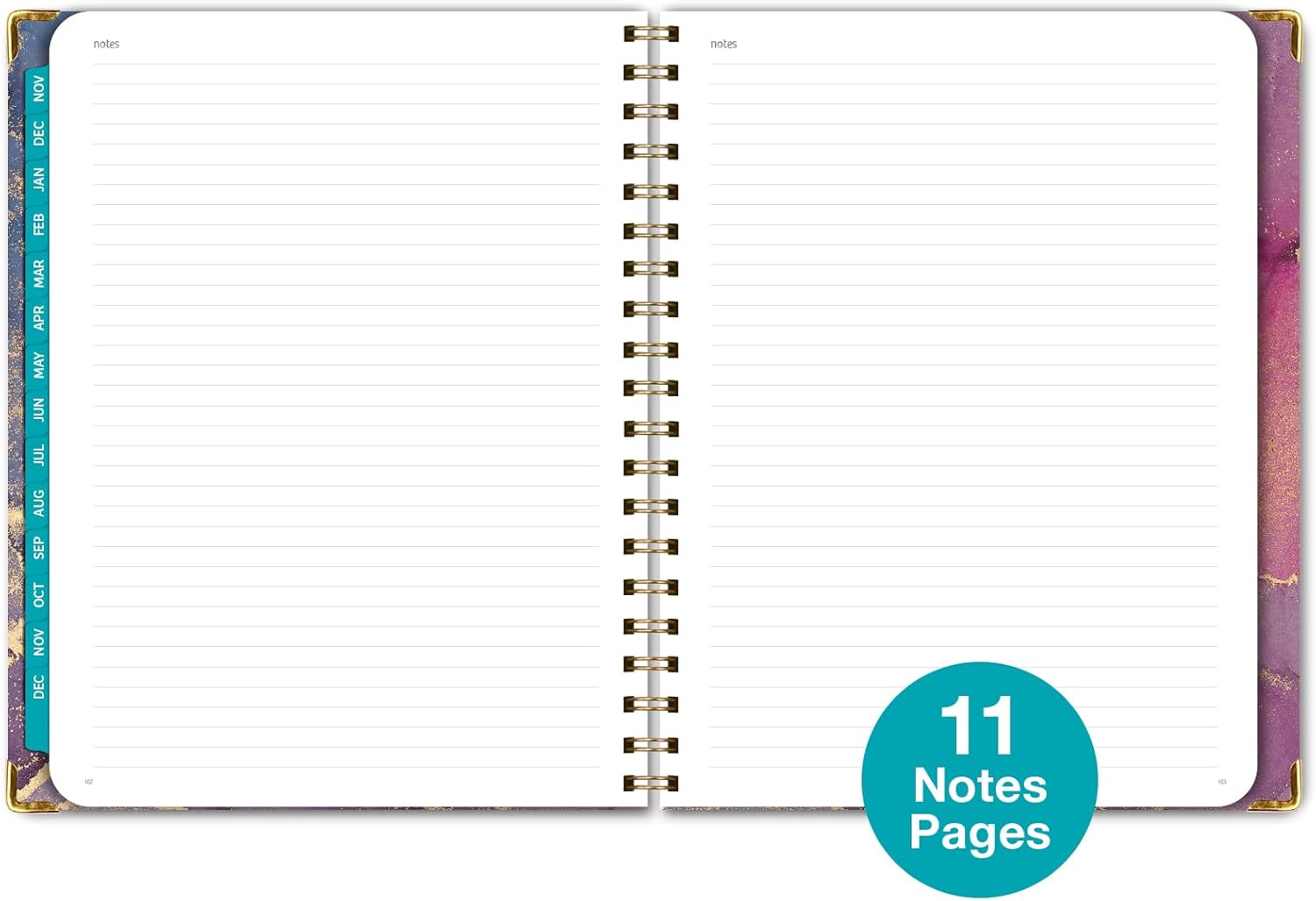 Agenda 2024 de tapa dura (noviembre de 2023 a diciembre de 2024) Agenda diaria, semanal, mensual y anual de 8.5 x 11 pulgadas. Marcador, carpeta de