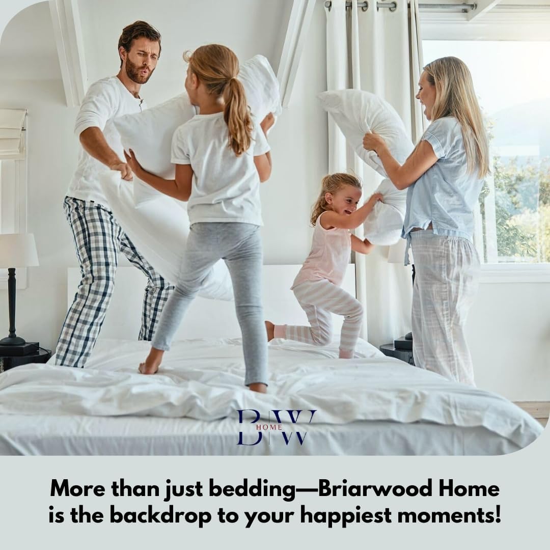 Briarwood Home – Juego de sábanas de franela cepillada estampada, 100% algodón turco, muy suave, cálido y acogedor, bolsillo profundo y