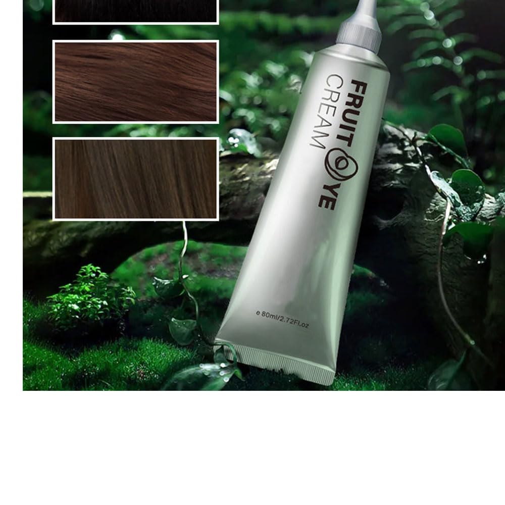 Extracto de plantas con esencia de tinte para el cabello, crema de teñido de frutas negras sin amoníaco con peine, crema de tinte orgánico para el