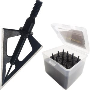 Cabezas de caza con 3 cuchillas para tiro con arco, 100 o 125, grano, 12 unidades, puntas de flecha atornilladas, compatibles con arcos Cabezas de caza con 3 cuchillas para tiro con arco, 100 o 125, grano, 12 unidades, puntas de flecha atornilladas, compatibles con arcos